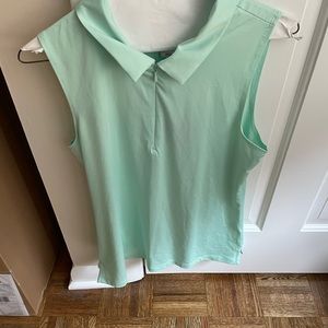 NWT Tommy Bahama Seafoam green women’s gold shirt